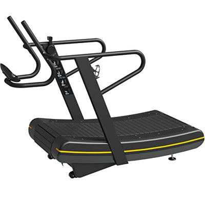 syedee Curved Treadmill, Manual Treadmill with LCD Disply, 8 Resistance Levels and Water Bottle Holder, Treadmill for Home/Gym